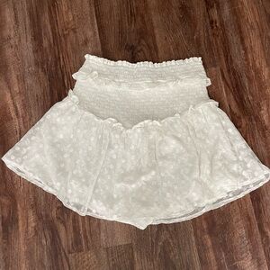 Do+Be White Floral Skirt with Shorts